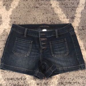 Maurices button fly jean shorts